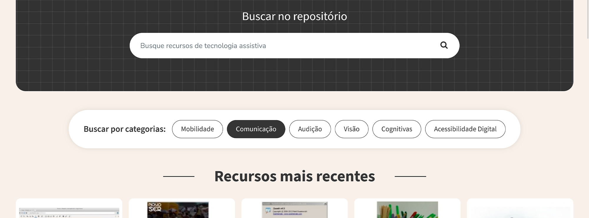 imagem mostrando o menu com o mapa do site